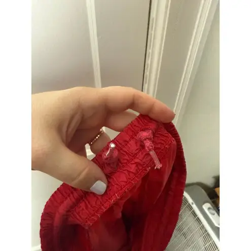 Kathy Ireland Vintage 90s Shorts Women's Medium Red High Rise Nylon Baggy