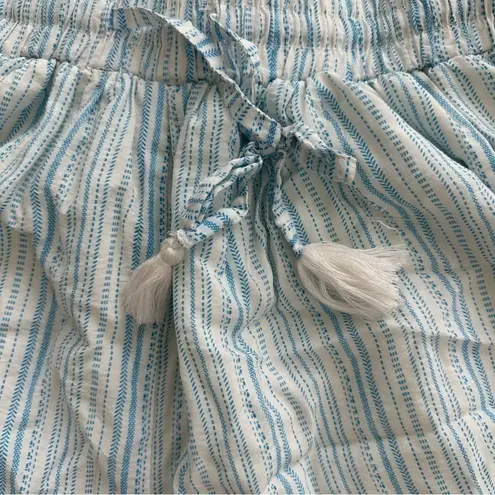 BCBGeneration  Drawstring Flowy Elastic High Waisted Shorts XXS White Blue Stripe