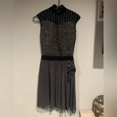 Weissman 13577 Cherry Wine Black Sequin Mock Neck Maxi Dance Dress MA Medium