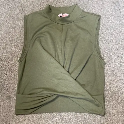 re:named  Light Green Twist Front Crop Tank Top Size S thumbnail 1