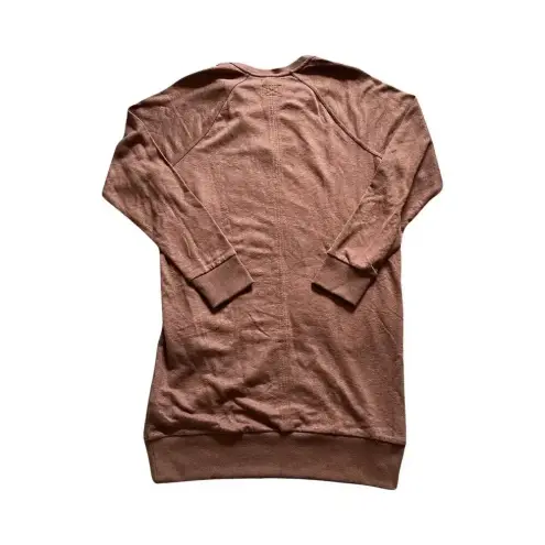 prAna  Cozy‎ Up Teddy Size Large Brown Long Sleeve Shift Sweatshirt Dress