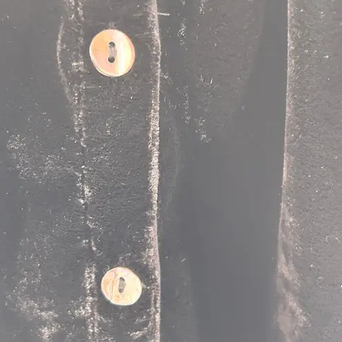 April Cornell Velvet Button Up Shirt Medium Black