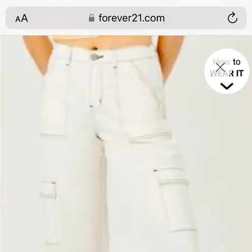 Forever 21 NWT  - Size Large - Stylish Cream Cargo Pants