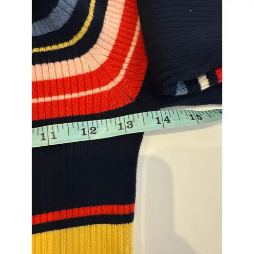 Frame Ribbed Off The Shoulder Striped Color Block Sweater EUC Sz XS Button Down