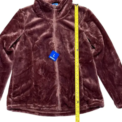 32 Degrees Heat Soft Faux Fur Purple Zip Front Jacket Large