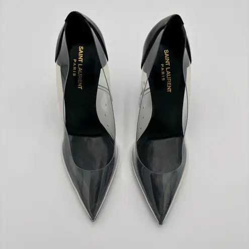 Saint Laurent Opyum 110 YSL High Heel Pump Clear Transparent PVC Black Size 40