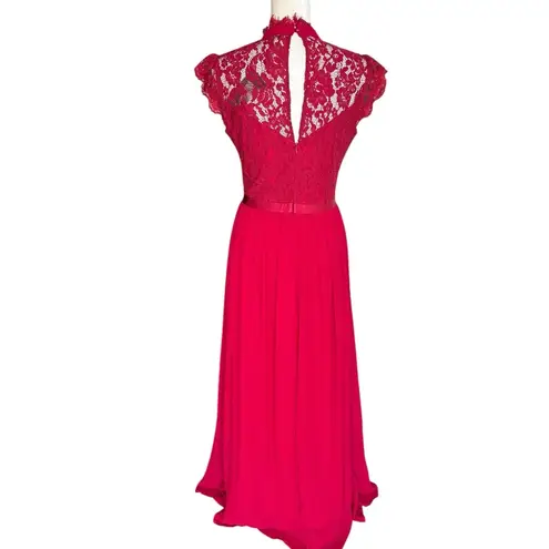 Miusol Elegant Lace Dark Red Maxi Dress Size Medium M NWT