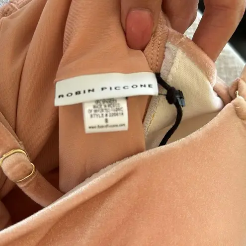 Robin Piccone Roxy Triangle One-piece Swimsuit, Blush Color, Size 8, $178