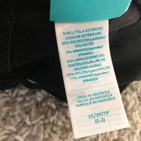 Coastal Blue š solid black pullover asymmetrical scoop neck swim tank cami top