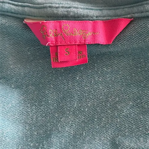 Lilly Pulitzer  Belinda Off the Shoulder Light Aqua Blue Pullover Small