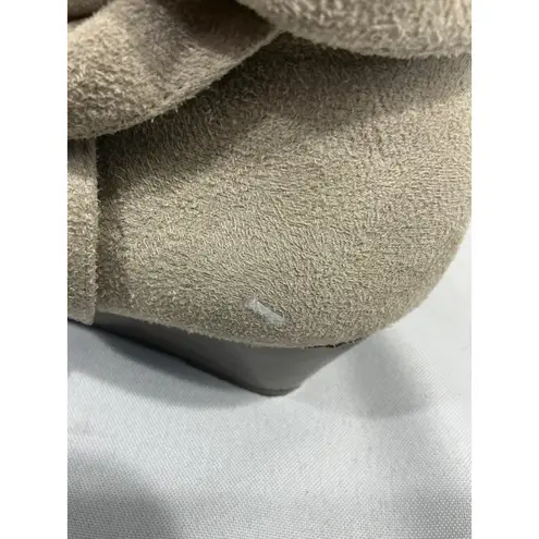 Comfortview Womans Comfort View Size 8 WW Beige Fabric Zip Wedge Ankle Boots