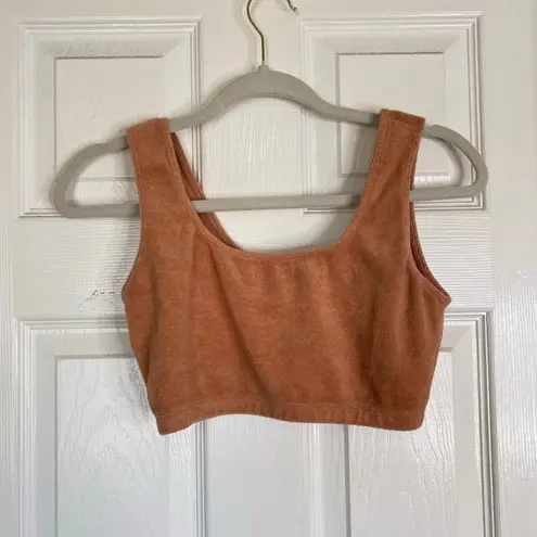BARRY'S x Year of Ours Camel Terry Bralette Vacation Short Set Size Small Lounge Orange
