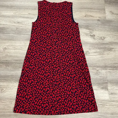 Lark & Ro Red & Blue Floral Print Sleeveless A-Line Zip Back V-Neck Dress Size 2 - Image 6