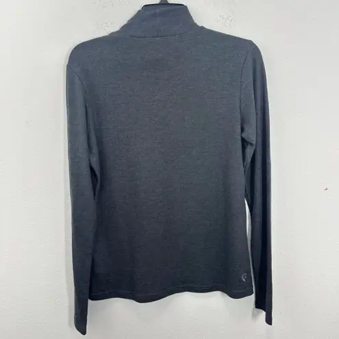 Kuhl Women's Gray Ribbed Long Sleeve Mockneck Top Knit Shirt Hiking Outdoors