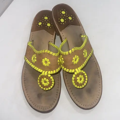 Jack Rogers  Palm Beach Flat Beach Preppy Old Money Sandals Yellow size 8