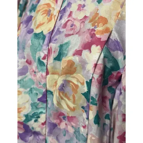 VTG David Brown California House Coat Floral Dress Large Nightgown USA Made