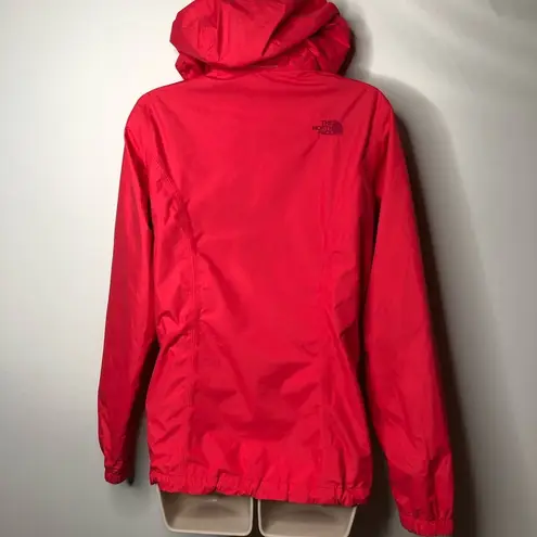 The North Face  neon pink hooded windbreaker S