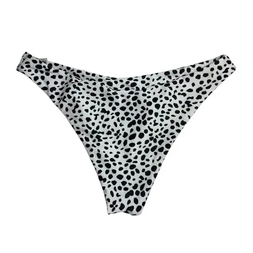 Women's Cheeky Dalmatian Pattern Bikini Bottoms Black/White Size Medium White