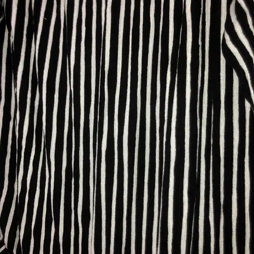 Forever 21 Black & White Off the Shoulder Striped Romper