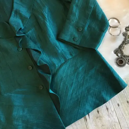 Classiques Entier  Atelier Turquoise Ruffled Blouse