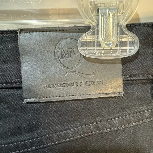 Alexander McQueen  Black Faux Leather Skinny Jeans‎ sz 25