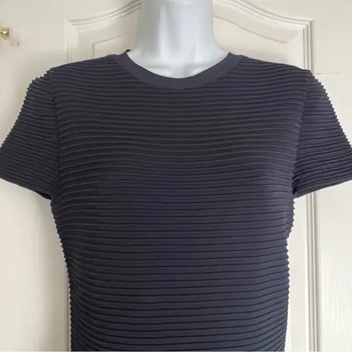 Valentino Garavani Valentino Ribbed Cutout Bow Dress Size Medium in Navy blue fit & flare