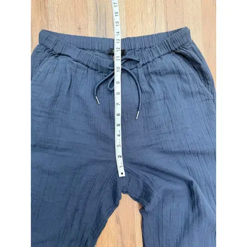 Quince Organic Cotton Gauze Wide Leg Pants Navy Size Small NWT Lightweight