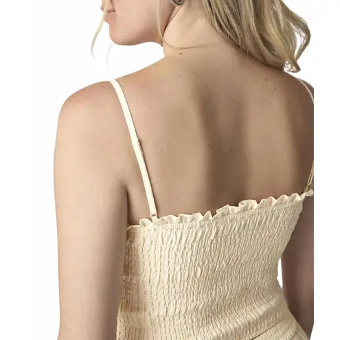 Florence by Mills Sweet Solstice Smocked Crop Cami Pear Sorbet Yellow NWT XL