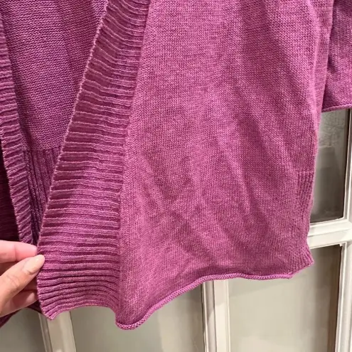 Eileen Fisher  Open Front Cardigan Sweater Shrug 100% Linen Lilac Size L Petite