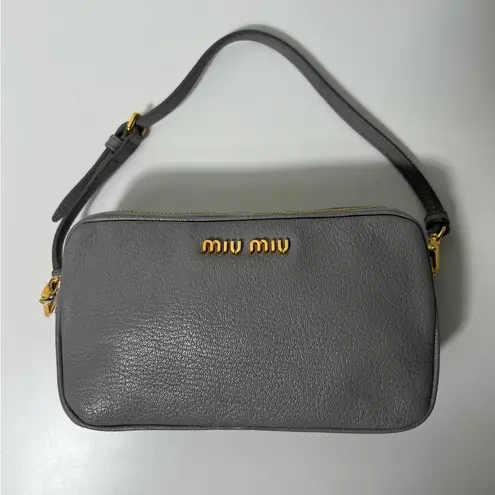 Miu Miu Madras Mini Logo Camera Wristlet Pouchette Clutch Purse Bag