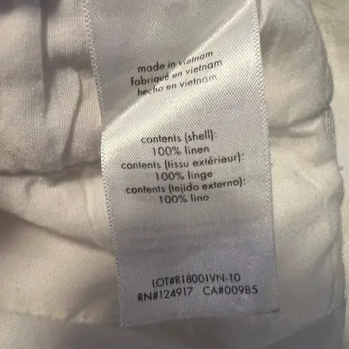 ONIA Womens Pant White Linen Casual Beach Relaxed Travel Vacation New Large