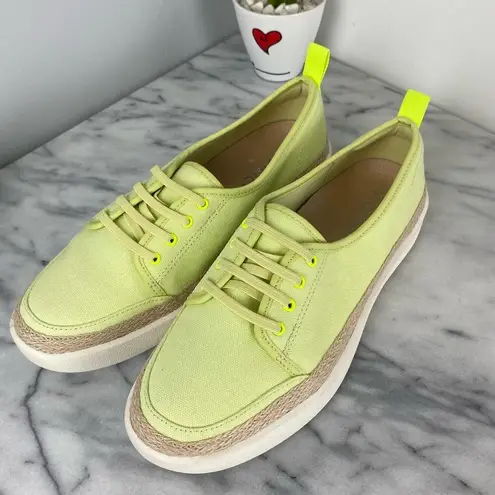 Vionic Lime Jovie Citrine Canvas Low Top Espadrille Sneakers Size 6 Comfort