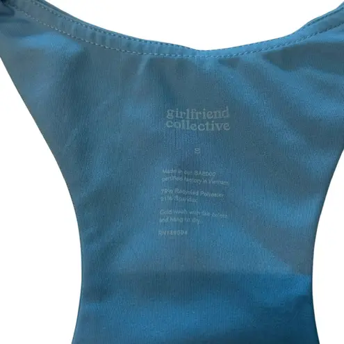 Girlfriend Collective Size S Sport Bra Crop Top Paloma Teal Blue Yoga Athleisure