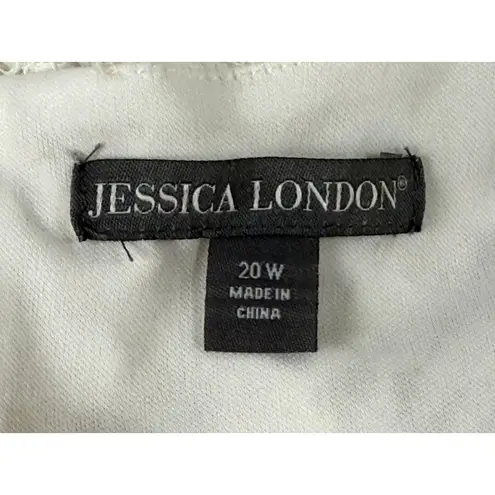 Jessica London Womens Dress White Lace Short Sleeve Handkerchief Hem Size 20W
