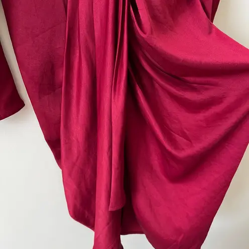 ASTR  The Label Red Alma Long‎ Sleeve Draped Mini Dress Women’s Size Small