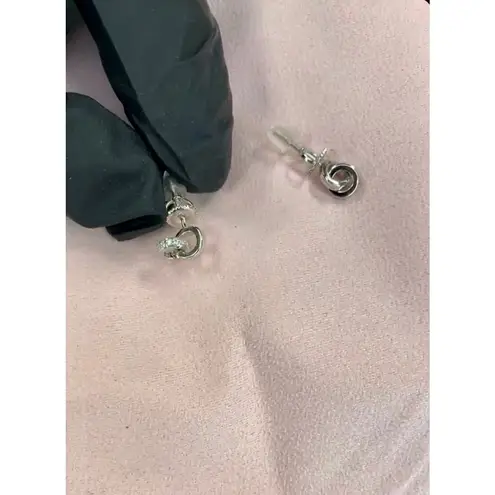 .925 Silver Moissanite Circle Drop Earrings