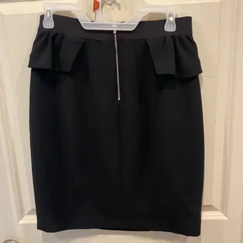 Sandro  Black Ruffle Knee Length‎ Pencil Skirt size large