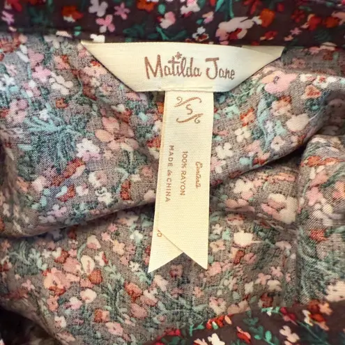Matilda Jane  Fabulously Floral Dress Long Sleeve Tiered Size Small Green Pink‎