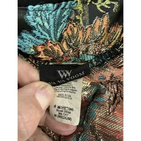 Womans Vava Voom M Black Multicolor Embroidered Floral Fit N Flare Mini Dress Size M