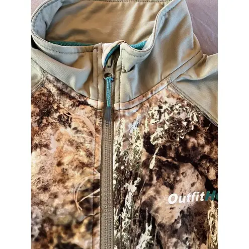 Cabela's Outfit Her Camo zip up • Woman’s Small Teal Accents