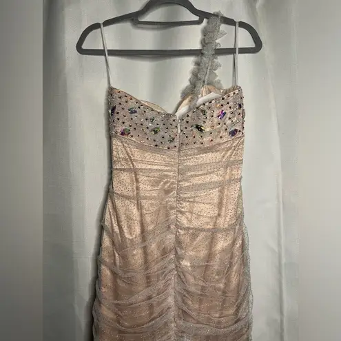 L’Mode Bridal Champagne Sparkly Rhinestone Prom Homecoming Dress Small Gold