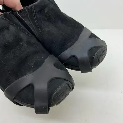 Merrell Womens 10 Jungle Moc Slip On Hiking Shoes Black Suede Low Top 60826