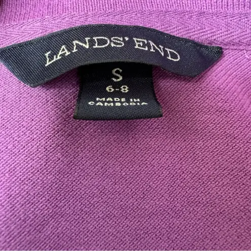 Lands' End Lands’‎ End Purple Pique Cotton Polo Shirt Dress sz 6-8 Small Preppy Tennis Prep