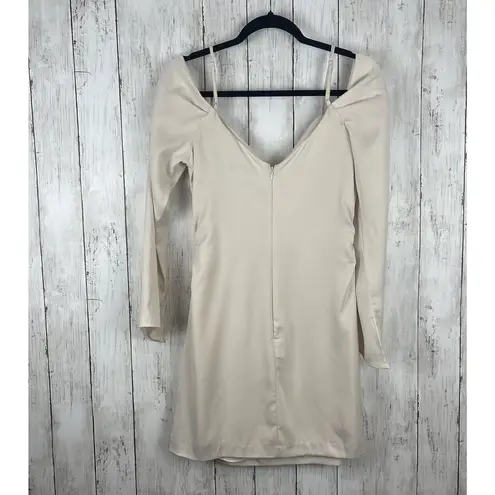 Ever New Melbourne Dress Sz 6 Cream Off Shoulder Sleeve Mini Shift Party Formal