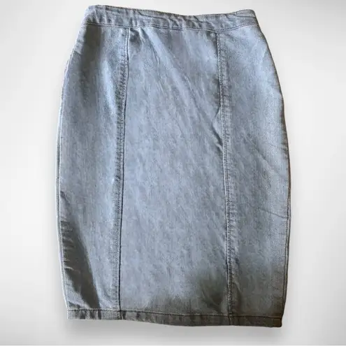 Marilyn Monroe Light Wash Zip Front Denim Pencil Skirt Small | EUC