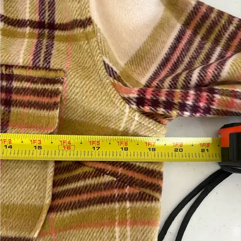 Tribal Jeans Cream Purple Plaid Checkered Long Sleeve Shirt Jacket Shacket Small