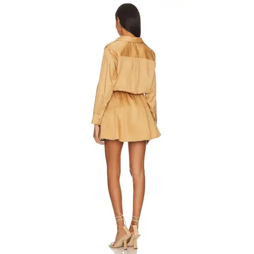 Karina Grimaldi Ranie Mini Dress in Doe Medium New Womens Aline Shirtdress