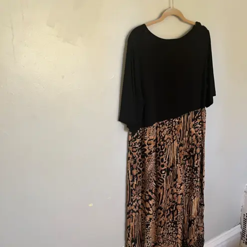 Vintage More Jazz Giraffe Print Dress Size 14 Black
