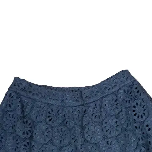 THML Crochet Lace Floral Shorts Pull On Navy Blue 100% Cotton Women Size Medium