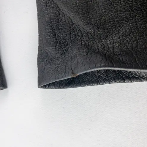 Fownes Vintage Long Black Leather Silk Opera Gloves Womens Small 6.5